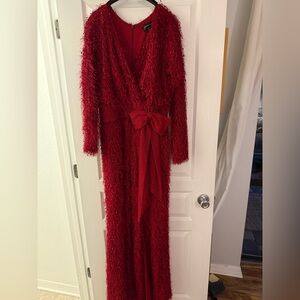 Tadashi Shoji Textured Red Gown
